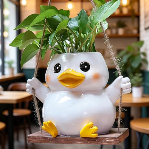 Pots de fleurs suspendus canard pour éviter le pourrissement des racines - 3