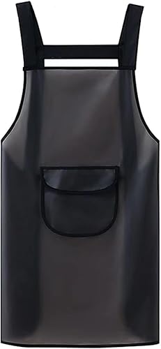 Miniatura 10 de Delantal de cocina impermeable y a prueba de aceite, ligero, de secado rápido, delantal de carnicero unisex para picnics