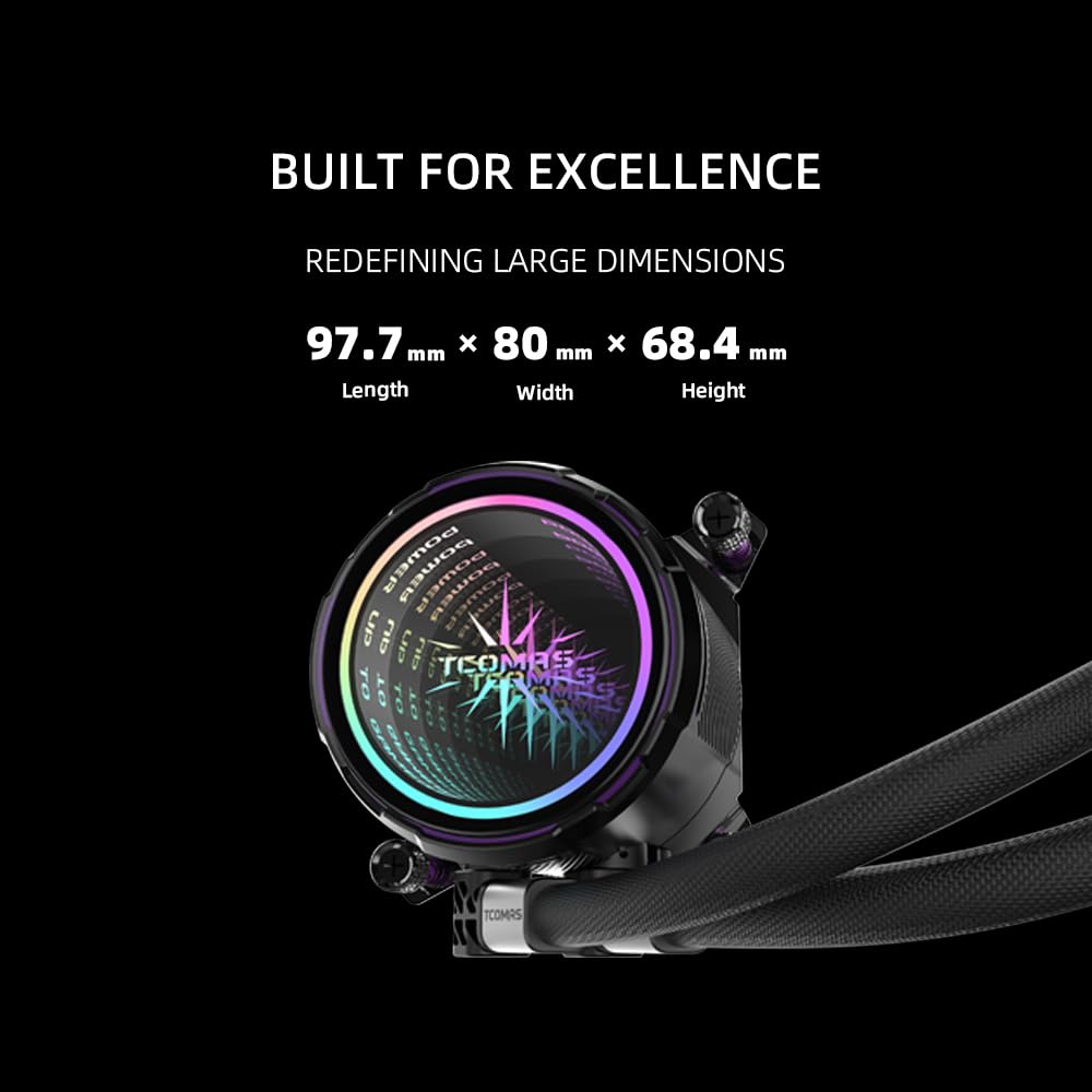 LA200 ARGB AIO Liquid Cooler – 360mm Radiator, Low-Noise PWM Fans, for Intel LGA1700 and AMD AM5/AM4 CPU Cooling