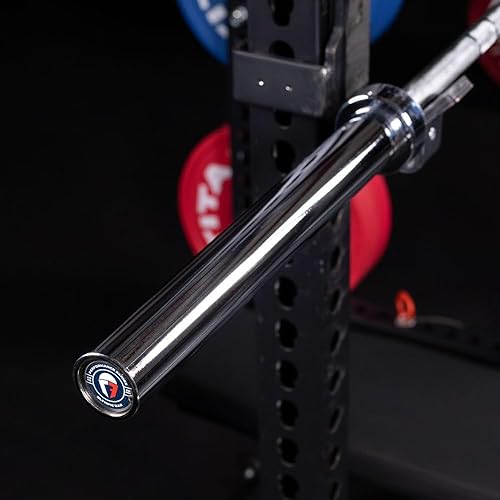 Miniatura 4 de Titan Fitness Barra olímpica Performance Series, barra olímpica de moleteado de volcán mediano de 44.1 lbs y 1.102 in, clasificada 700 libras, barra