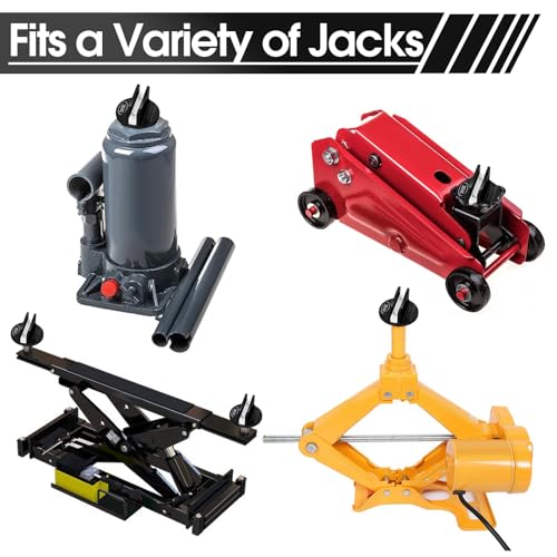 Image of DEDC Universal Aluminum Grooved Magnetic Jack Pad Black 1 Pc, Jacking Puck Pinch Weld Frame Rail Adapter, Jack Accessories for Mechanics