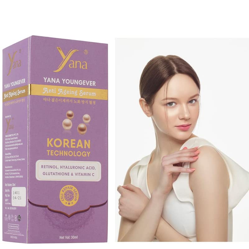 Yana Korean Technology - Suero de retinol y ácido hialurónico con vitamina C para iluminar reafirmante e hidratante para la cara,
