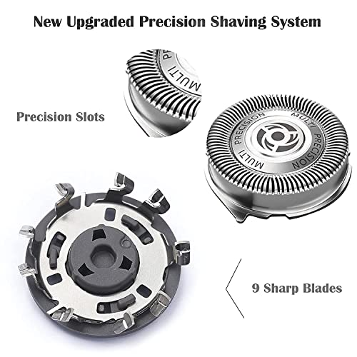 Sh50/52 Replacement Heads Compatible With Philips Series 5000 Electric Shaver, Replacement Blades Head Fit For Norelco Series 5000 S5Xxx, Aquatouch S5Xxx, Powertouch Pt8Xx, Pt7Xx, 6-Pack With Brush #TOP1