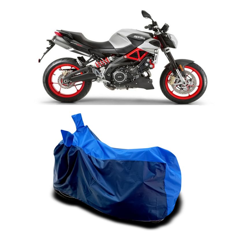 Image of DUFFEL-Two Wheeler Bike Body Cover Compatible for Aprilia Shiver 900 Heat Protectio /UV-Rays /Birds Dropping /DustProof /Waterproof All Variants [Nevay Blue]