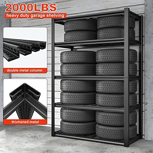 Reibii 72.2" H Garage Shelving Heavy Duty Storage Shelves 2000Lbs Adjustable 5 Tier Garage Storage Shevles Heavy Duty Shelving Unit Metal Shelves For Storage Industrial Garage Storage Rack #TOP2