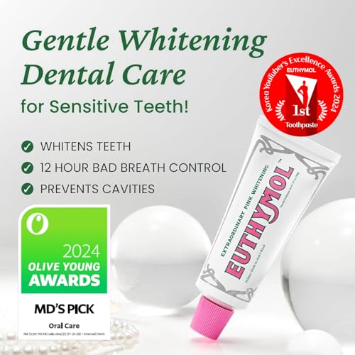 EUTHYMOL Whitening Toothpaste (3.7fl oz) - Stain Removal in 2 Weeks, Long-Lasting Freshness for Sensitive Gum & Teeth. Bad Breath, Cavity Prevention. Recyclable Aluminum Tube - Image 7
