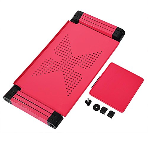 Base ajustable para laptop de aluminio portátil roja miniatura 4