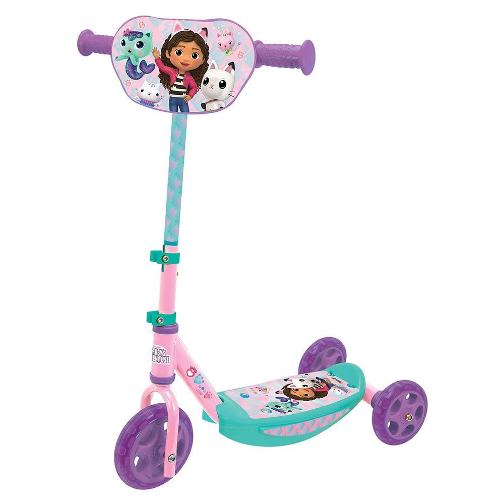 Smoby - Monopattino 3 ruote Gabby's Dollhouser, 7600750912, +3 anni, ruote silenziose, pedana antiscivolo
