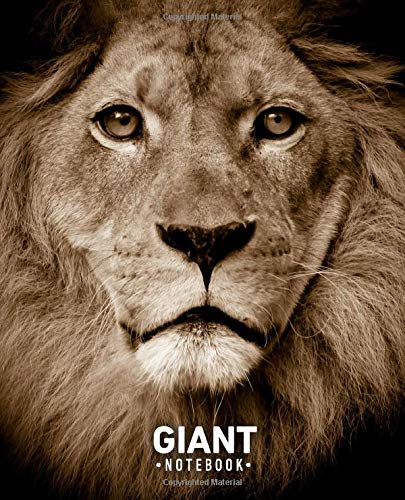 Giant Notebook | 800 Lined Pages, Lion Theme: 7.5 x 9.25 in, with Table of Contents and Page Numbers, Golding’s Large Journal Series