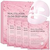 GESICHTSMASKE COLLAGEN MASKE - 4 STÜCK KOLLAGEN FACE MASK GESICHT, KOREAN SKINCARE BEAUTY SET PFLEGESET DAMEN, OVERNIGHT MASKE GESICHT GESCHENKSET FRAUEN GESICHTSKUREN, HYDRATATION FÜR ALLE HAUTTYPEN