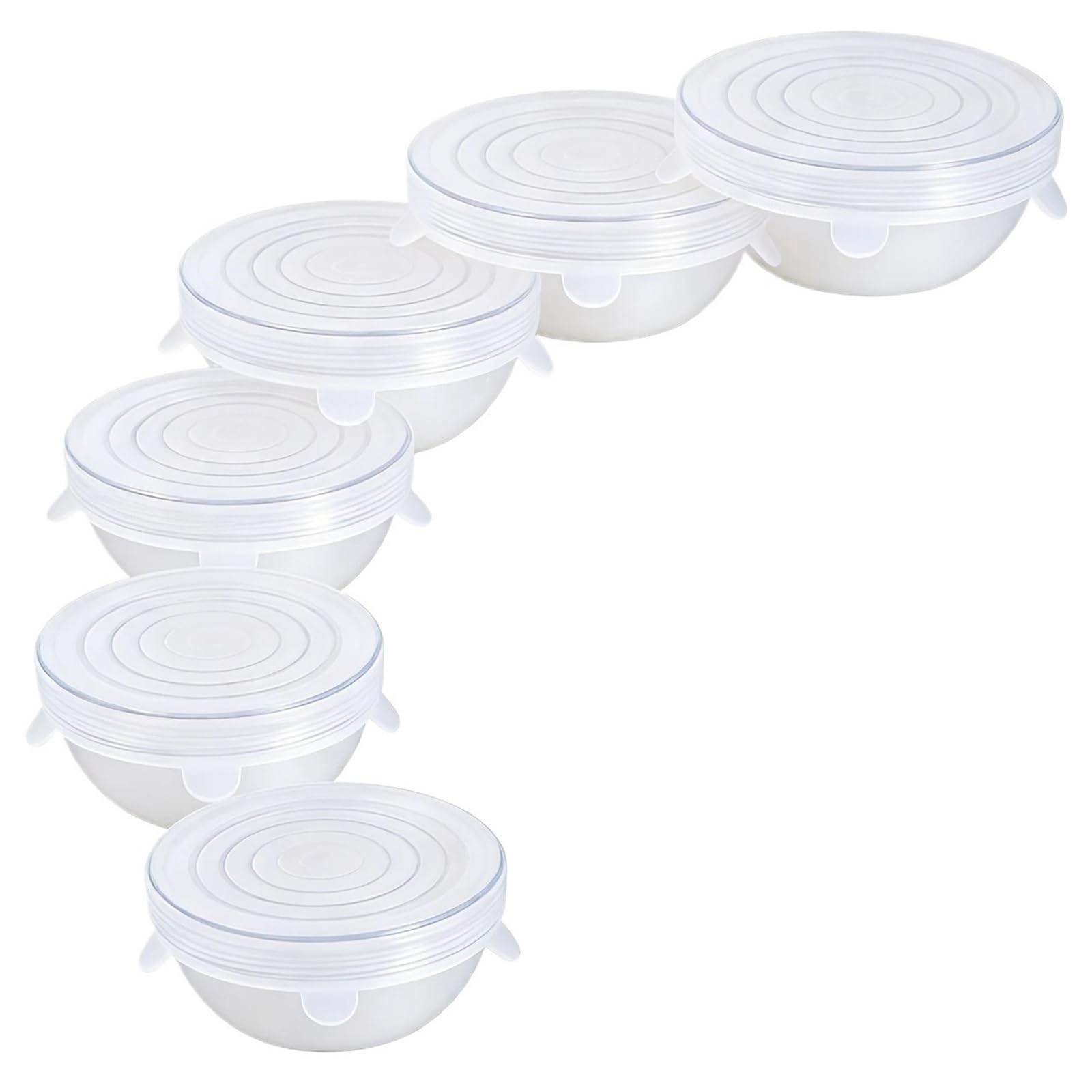 3Sets Reusable Silicone Food Covers Stretchable Lids For Fresh Storage for Bowls Jars