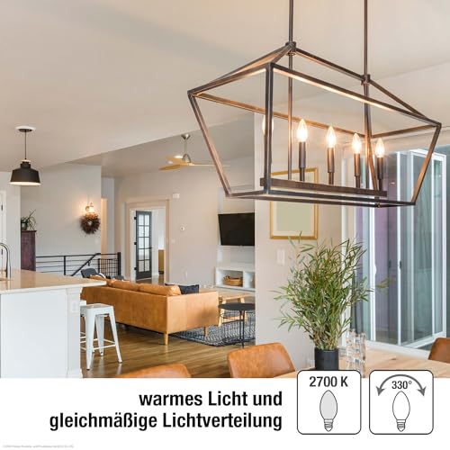 Hellum LED Candle Light Bulb, E14, Warm White, 250 lm, 2.5 W, 2700 K, 5 Pack, Matte, 5 Stück (1er Pack) - Image 4