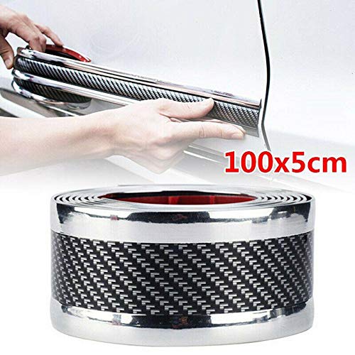Sundan Door Entry Guards Scratch Cover Protector Paint Threshold, Carbon Fiber Rubber Car Door Guard/Rear Bumper Guard Scratch Scratch Protection Strip Front Entry Sill (5100Cm / 7100Cm) #TOP2
