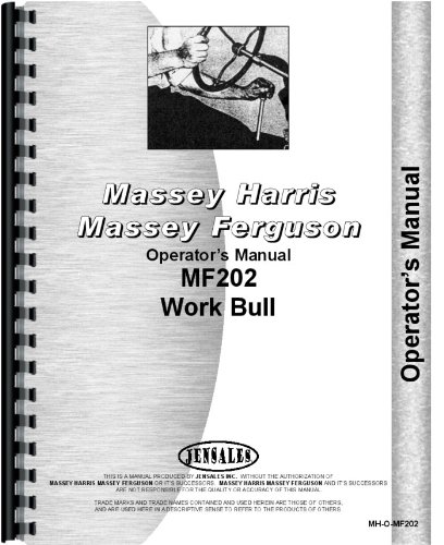 Operators Manual Massey Ferguson 202 204 Tractor      Plastic Comb – January 1, 2017