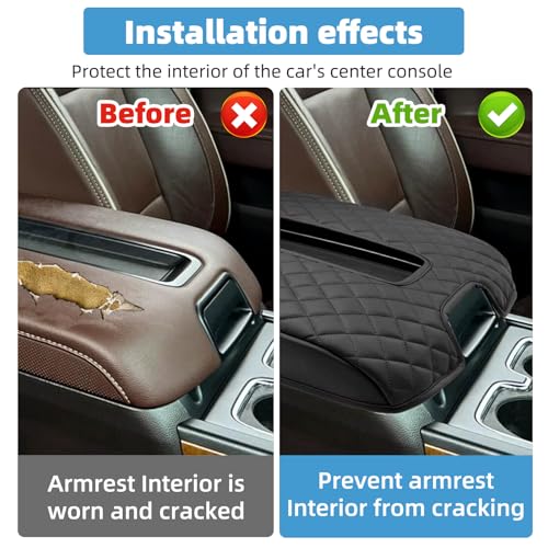 Image of Center Console Armrest Cover Compatible with Chevy Silverado and Fit for GMC Sierra 1500 2500 3500 2014-2018,and Fit for Yukon /Tahoe /Suburban 2015-2020(for Bucket Seat Only)