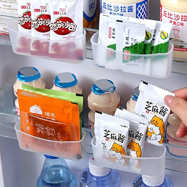 VALINK Fridge Drawer Organizer, Refrigerator Organizer Bins, Storage Box with Hook Fridge Shelf Holder Shelf for Fridge Shelf