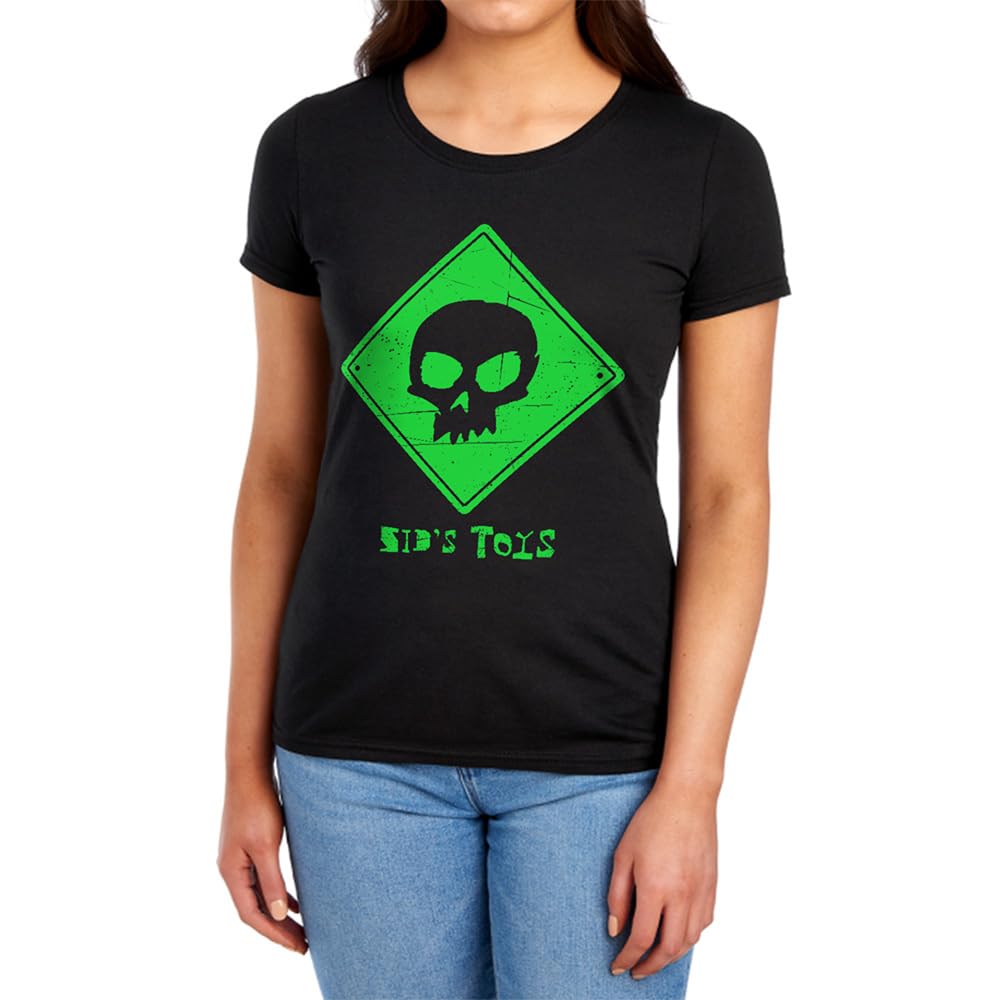 Disney Toy Story Sid'S Toys Logo Womens T Shirt, Black, L