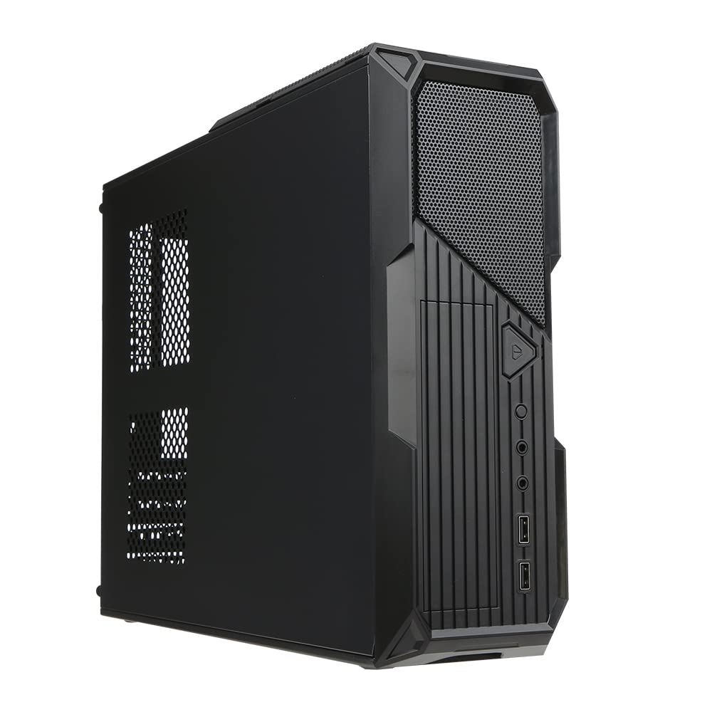 Dazory Portable Vertical Computer Case Support Micro-ATX/ITX Motherborad Half-height Graphics Card 8cm Height CPU Radiator Black