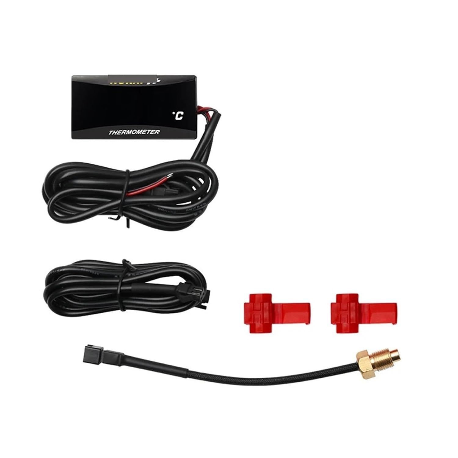 Motorcycle Oil Temperature Gauge Square Digital Instrument Humidity for nmax125 Motorcycle Temperature infiers(Holder-Right)