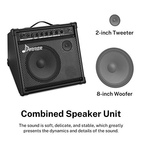Donner DED-80 Electronic Drum Set with 4 Quiet Mesh Pads, 180+ Sounds, Throne, Headphones, Sticks, and Melodics Lessons and Donner Electric Drum AMP 35-Watt with Aux in and Wireless Audio Connection - image 5