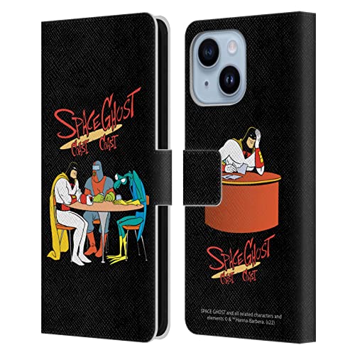 Étui portefeuille iPhone 14 Plus en cuir premium imprimé Space Ghost Coast to Coast