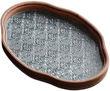 Amazon|AZIEBAY ヴィンテージの花柄ガラストレイ、楕円形、様々な Amazon|AZIEBAY ヴィンテージの花柄ガラストレイ、楕円形、様々な