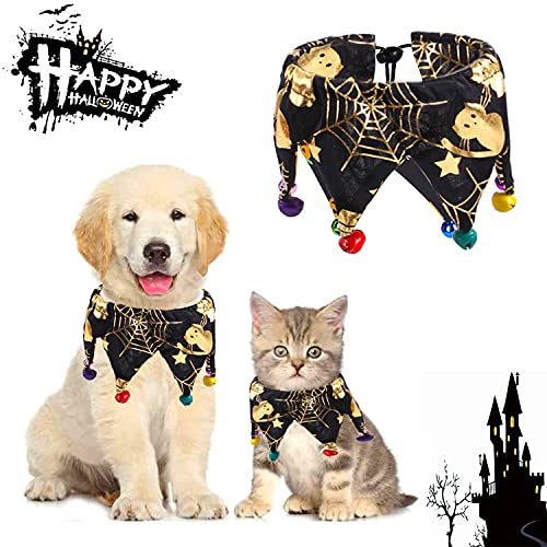 Hunde-Halloween-Kostüm, verstellbares Bandana-Lätzchen mit Glöckchen Cover