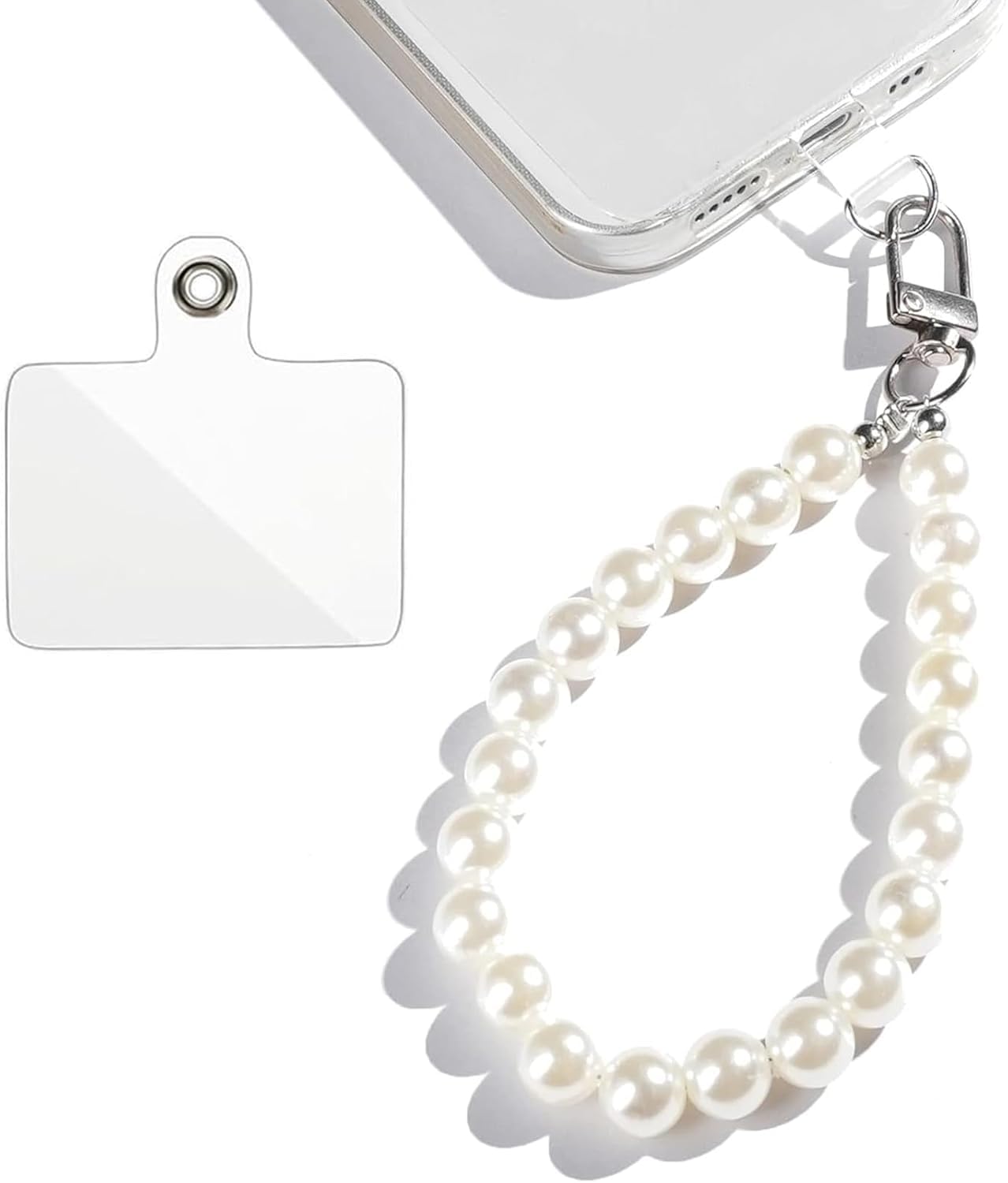 Elegant Universal Pearl Mobile Phone Chain Wrist Strap | Beaded Pearl Phone Charm Lanyard | Compatible with All Smartphones & Phone Cases | Stylish Hand Strap & Phone Accessory for Women & Girls-image-20