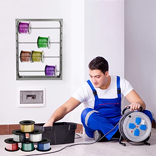 MYOYAY Wire Spool Rack 34x25x6 Inch ColdRolled Steel Wire/Cable Dispenser with 4 Adjustable