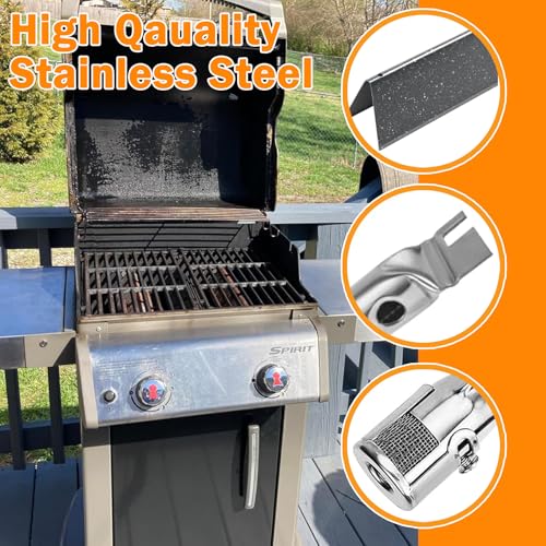 Image of SafBbcue Grill Parts Kits for Weber Genesis Silver A Spirit 200,Spirit 500 /520 /530 /500 LX Series Gas Grills with Side Mounted Control Panels 7534 Porcelain Steel Flavorizer Bars 7507 Burner Tubes