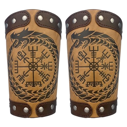 Brassard de gantelet viking avec armure de bras en cuir du serpent