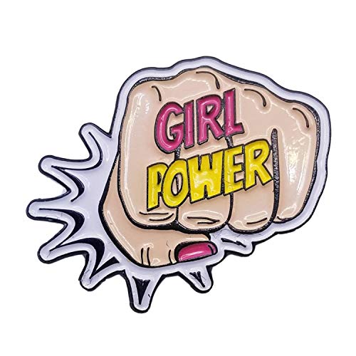 Stickeroonie Girl Power Enamel Pin Fist Bump Pink Feminism Lapel Pins 1.2 Inches Backpack Pins Hat Pins Clothing Pins Jean Pins Cute Jacket Pins Girl Power Pin Backs Cute Pins Enamel Pins
