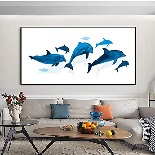 Toile animaux dauphin 70x140 cm impression haute définition grand format