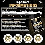 Manille des lions New Trends Shop Capsules de Lion pour la Mane - Extrait de champignons organiques avec propriétés immunomodulatrices & Soutien immunitaire, supplément au cerveau naturel 90 Capsules