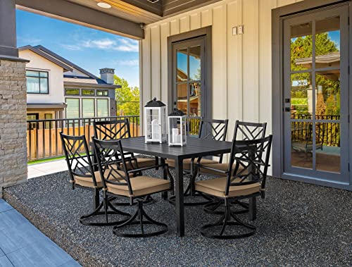 Bigroof Outdoor 60In Rectangle Patio Dining Table, Black Classic Galvanised Steel Table With 1.57" And 1.96''Umbrella Hole For Garden, Backyard, Deck, Poolside(1 Table) #TOP6