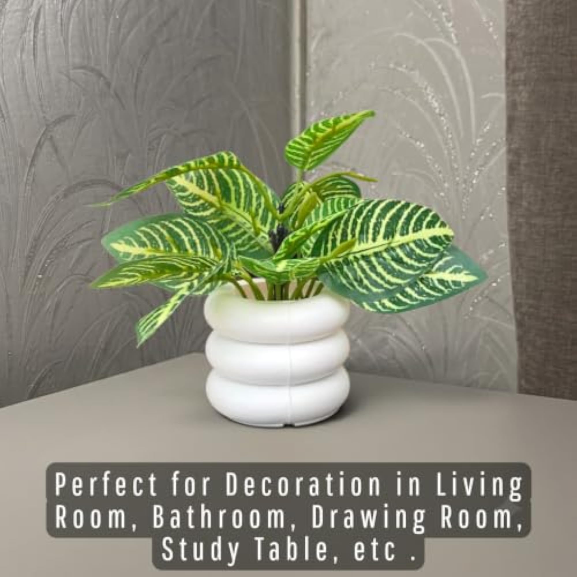 Artificial Plant with Pot, Detachable Leaves