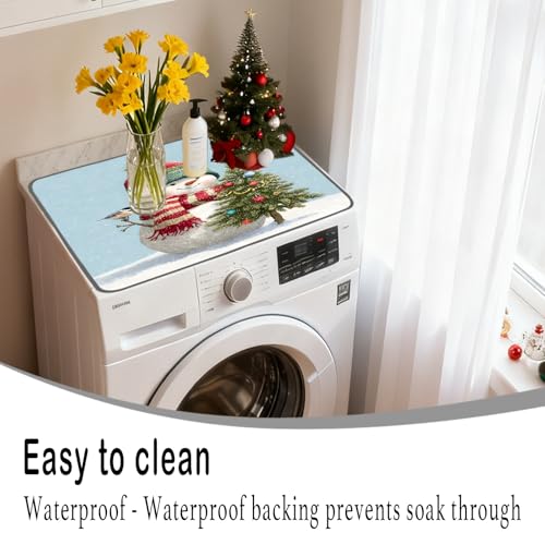 Image of Nuxovilar Non-slip Washer & Dryer Protector, 23.62 inchx19.68 inch Dust-proof Washing Machine Mat, Diatom Mud Polyester Dryer Top Pad for Laundry Room (YTT12861, 1Pcs)