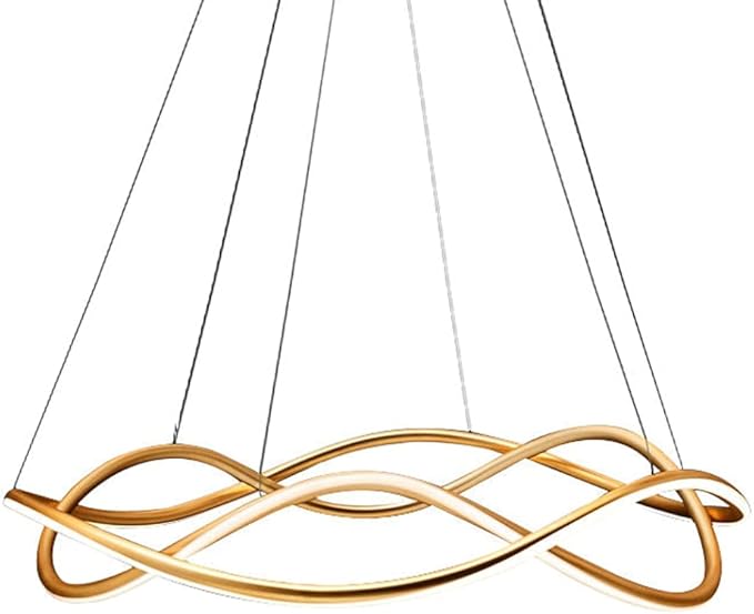 Mjsdjof Gedraaide lineaire hanglamp, creatieve eetkamer lange ring hangende lampen, metalen hanglampen met siliconen kap, moderne 89W LED keukeneiland kroonluchters