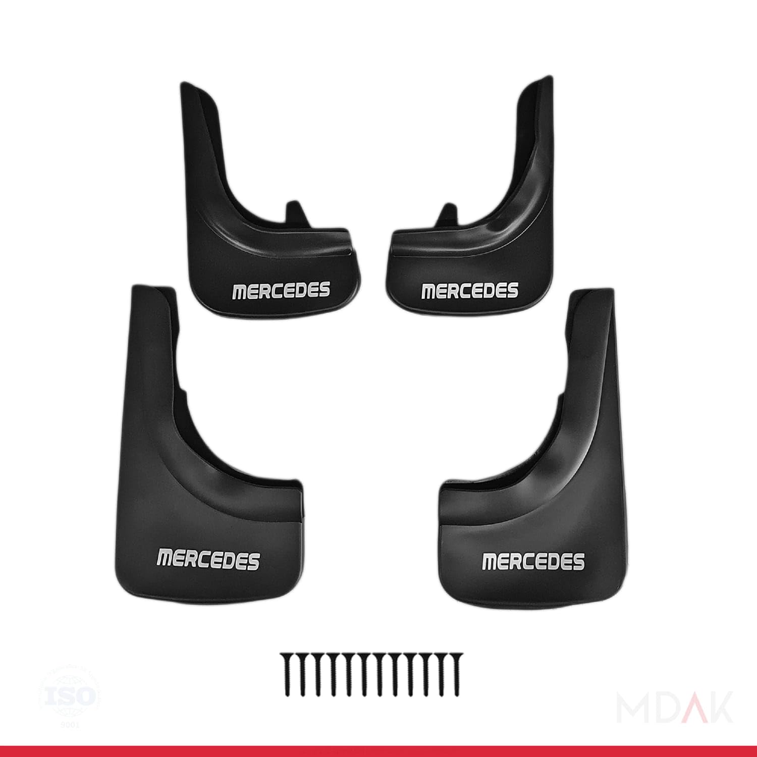 MDAK Compatible avec Mercedes Jeu de Bavettes Garde-Boue Avant et Arrière de Voiture 4 Pcs Noir