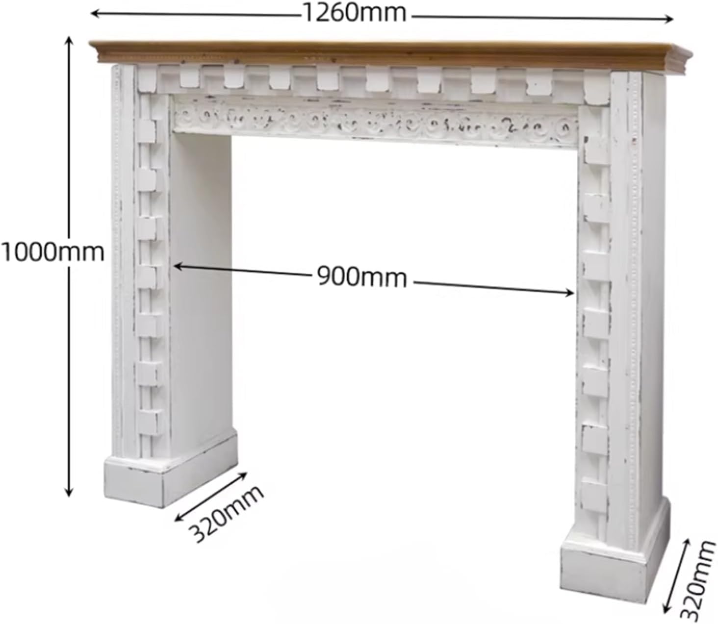 Fireplace Surround Country Distressed Decorative Fireplace Mantel Vintage Wood Surround