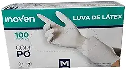 Inoven Luva de Procedimento Descartável Látex M - Caixa C/ 100 Unidades - Branco