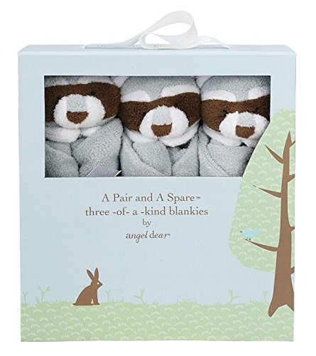 Image of Angel Dear - Grey Raccoon, Pair and A Spare Blankie Set