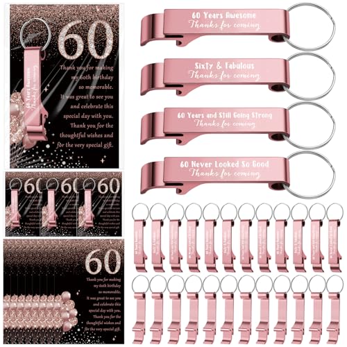 Dandat 50 Sets 60th Birthday Party Favors for Women Birthday Bottle Opener