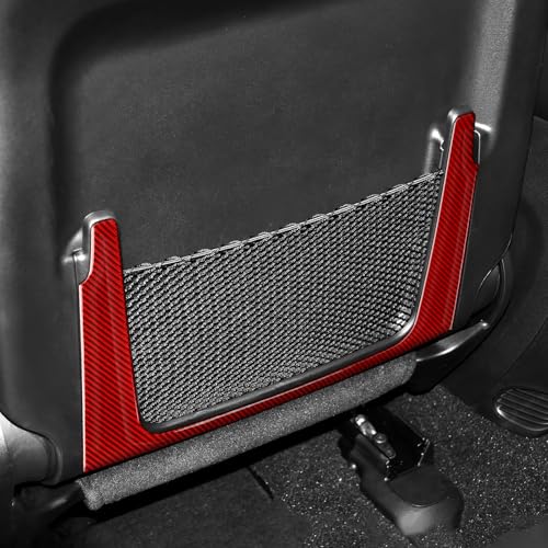 Image of Car Seat Back Storage Decor Frame Decals for 2011-2024 Dodge Durango / 2011-2021 Jeep Grand Cherokee WK2 Accessories Carbon Fiber Stickers