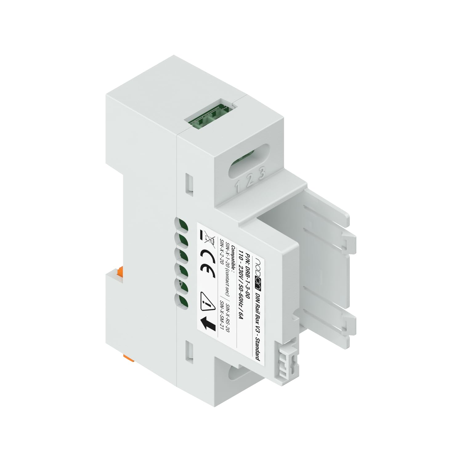 NodOn - Adaptador carril DIN "Estándar" para módulos NodOn Zigbee y EnOcean, caja de 5 unidades, accesorio, cuadro eléctrico, compatible con módulos SIN-(x)-1-20, SIN-(x)-2-20, SIN-(x)-RS-20