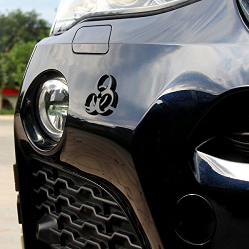 Yspring Resident Evil Strain 3D Metal Decals Multicolor Electroplated Zinc Alloy Umbrella Corporation Biohazard Symbol Tail Side Marker Car Stickers(Black-2.44" 2.44") #TOP4