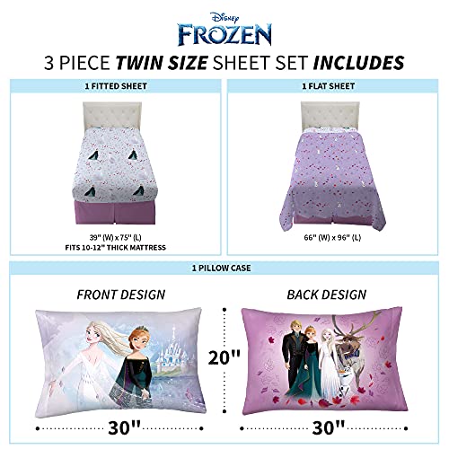 Disney Frozen 2 Kids Bedding Super Soft Microfiber Sheet Set, Twin, "Official" Disney Product By Franco #TOP3