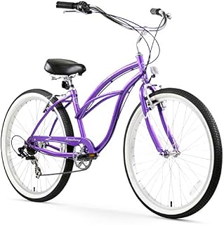 Firmstrong Urban Lady Seven Speed Beach Cruiser Bicycle, 26-Inch, Purple