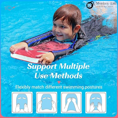 Image of MONKEYTAIL Kick Board for Swimming Sports Swimming Floats for Kids | Pink | Pool Float Support Pad for Beginners Training Accessories |Soft EVA Enhanced Buoyancy | U Design Floaters for Adults