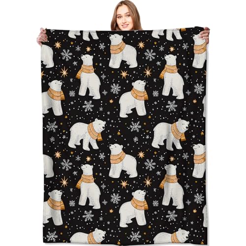 Whitepolarbearwinterblanketpeaceonearthblackthrowblanketsgiftsforkidswomanadultanimalloverlightweightsoftfleeceforsofacouchbedroommodernholidaydecor50x60in  Urban Country Home Decor White polar bear winter blanket peace on earth black throw blanketsgifts for kids woman adult animal loverlightweight soft fleecefor sofa couch bed room modern holiday decor 50x60in  urban country home decor